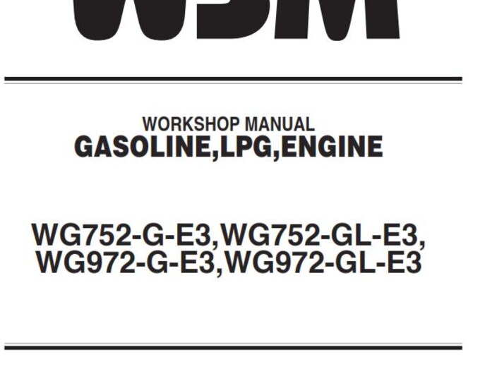 Kubota Gasoline lpg Engine - WG752-WG972 - Workshop Service Repair Manual