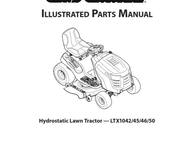 Cub Cadet - Illustrated Parts Manual - Hydrostatic Lawn Tractor - LTX1042 LTX1045 LTX1046 LTX1050
