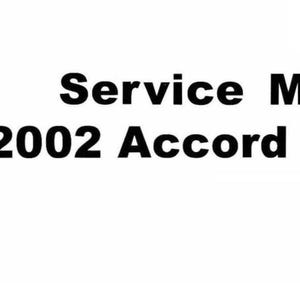 Honda Accord V6 1998 1999 2000 2001 2002  - Workshop Service Repair Manual