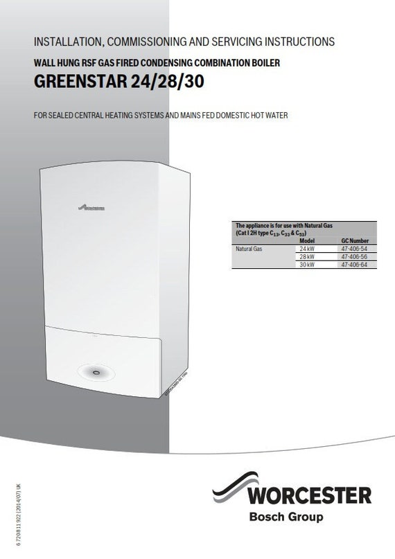 Worcester Bolier - Greenstar 24 28 30 - Installation Commissioning & Servicing Instructions