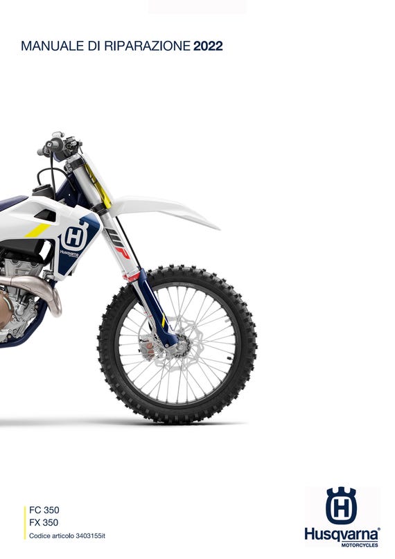 Italian Language - Husqvarna 2022 - FC FX 350 - Manuele Di Riparazione -  Service Workshop Repair Manual