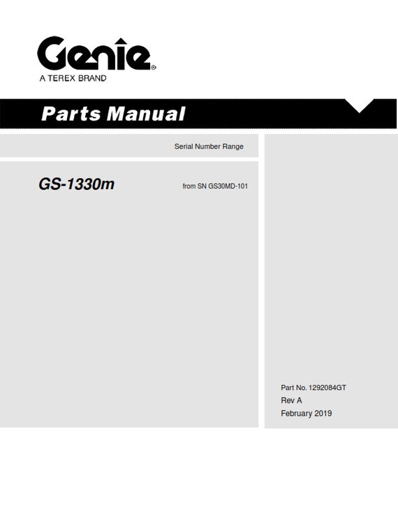 Genie - Parts Manual - Gs-1330m