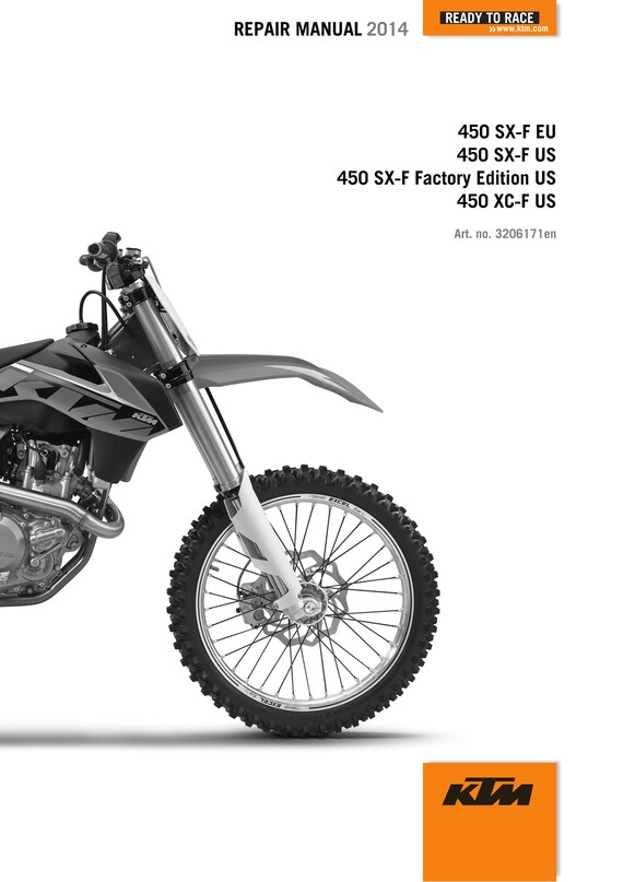 KTM 2014 - 450 XC-F SX-F Factory Edition - Service Workshop Repair Manual