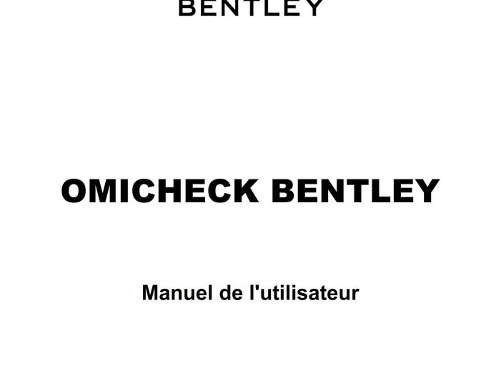 Bentley Omicheck User Manual - French Language
