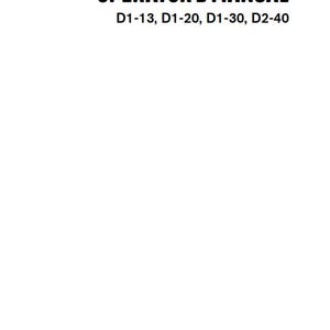 May include: Operator's Manual for D1-13, D1-20, D1-30, D2-40 models.
