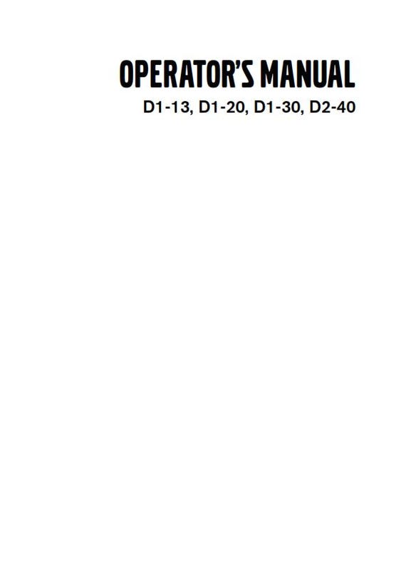 Volvo Penta - Owners Manual - D1-13 D1-20 D1-30 D2-40 Operator manual