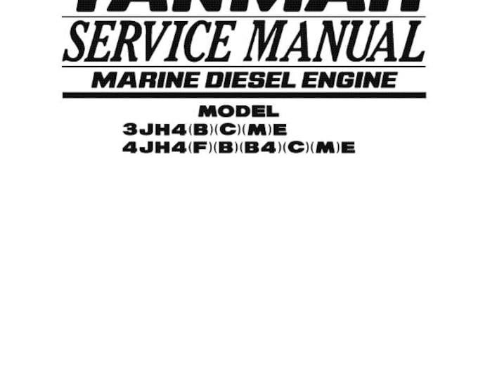 Yanmar Marine Diesel Engine -  3jh4 4jh4  - Service Workshop Repair Manual