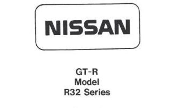 Nissan GTR R32 Series - RB26DETT Engine Workshop Service Repair Manual