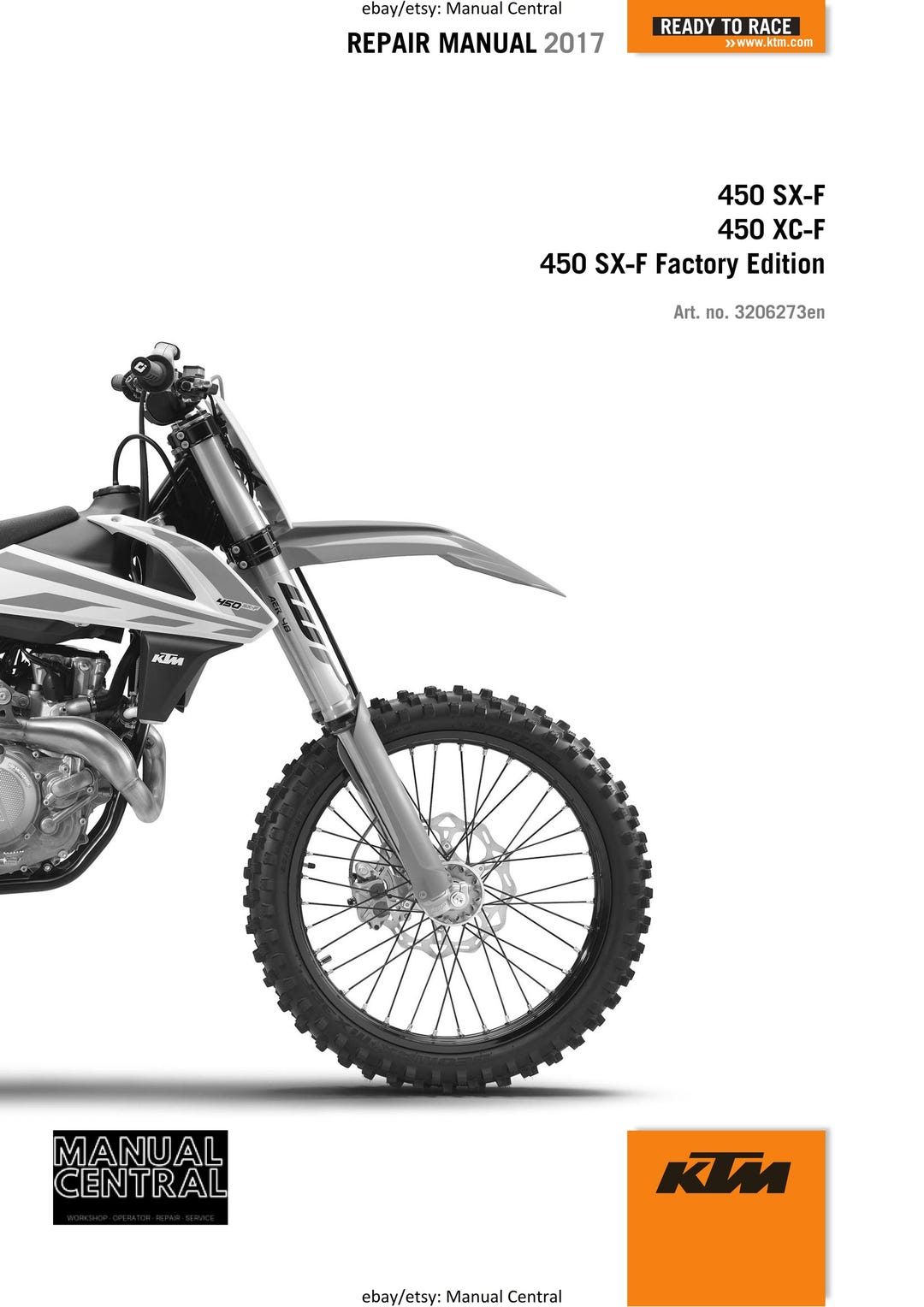 KTM 2017 450 SX-F XC-F Factory Edition Service Workshop Repair