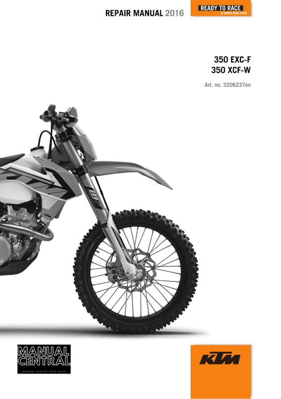 KTM 2016 - 350 EXC-F XCF-W - Service Workshop Repair Manual