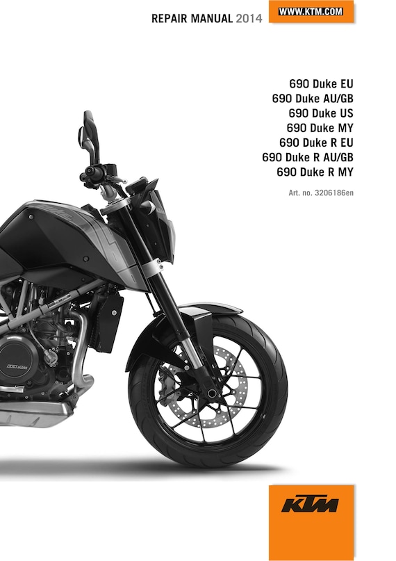 KTM 2014 - 690 DUKE R - Service Workshop Repair Manual