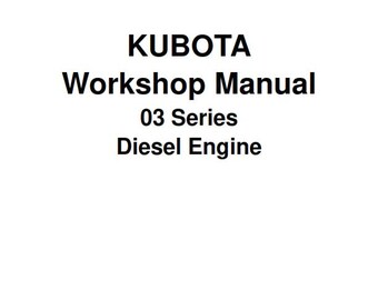Manual de servicio y reparación del motor diésel Kubota Serie 03 D1403 D1703 V1903 V2203 F2803