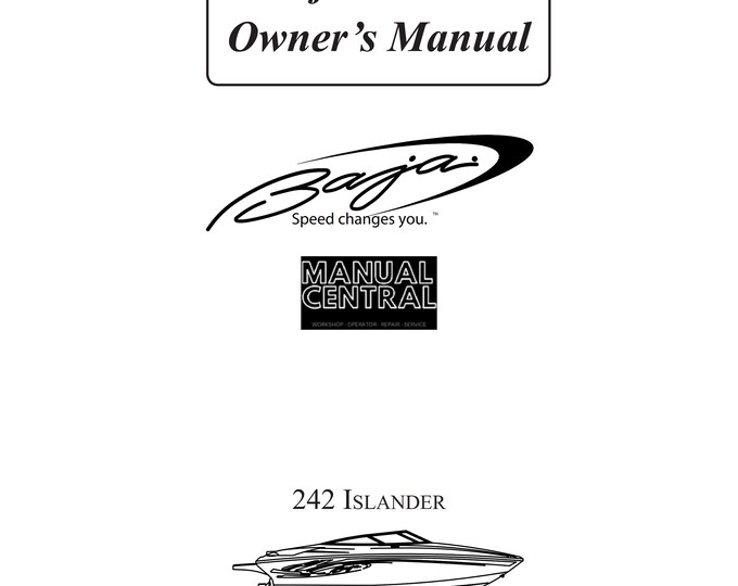 Baja Marine - 242 Islander - Owners Manual