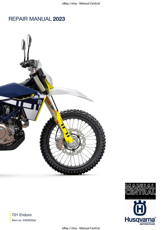 Husqvarna 2023 - 701 Enduro US edition - Service Workshop Repair Manual