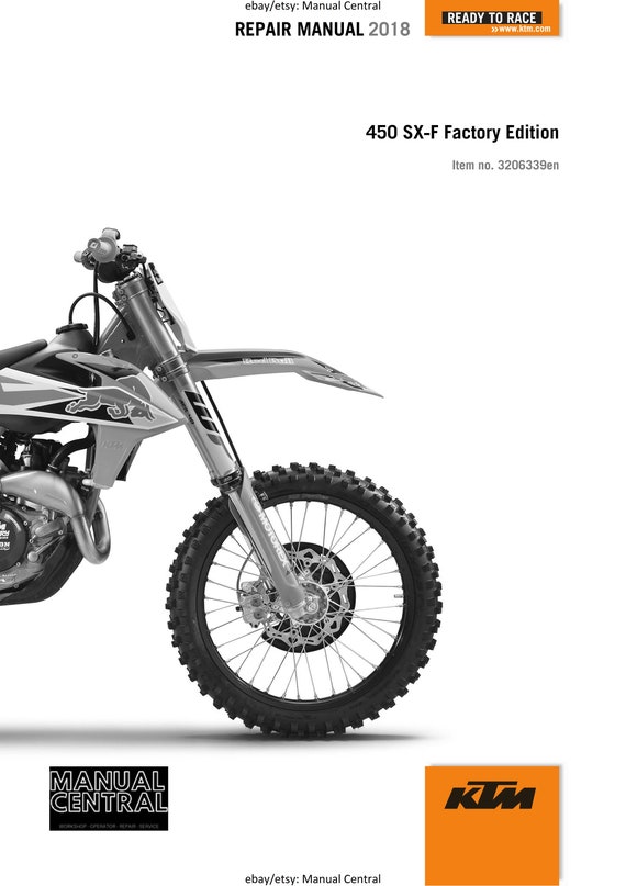 KTM 2018 - 450 Sx-f Factory Edition - Service Workshop Repair Manual