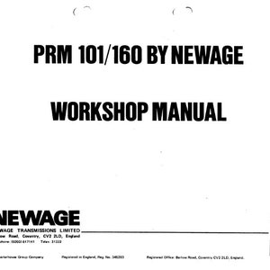 PRM - 101 160 - Workshop Service Repair Manual
