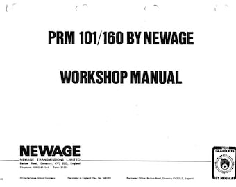 PRM - 101 160 - Workshop Service Repair Manual