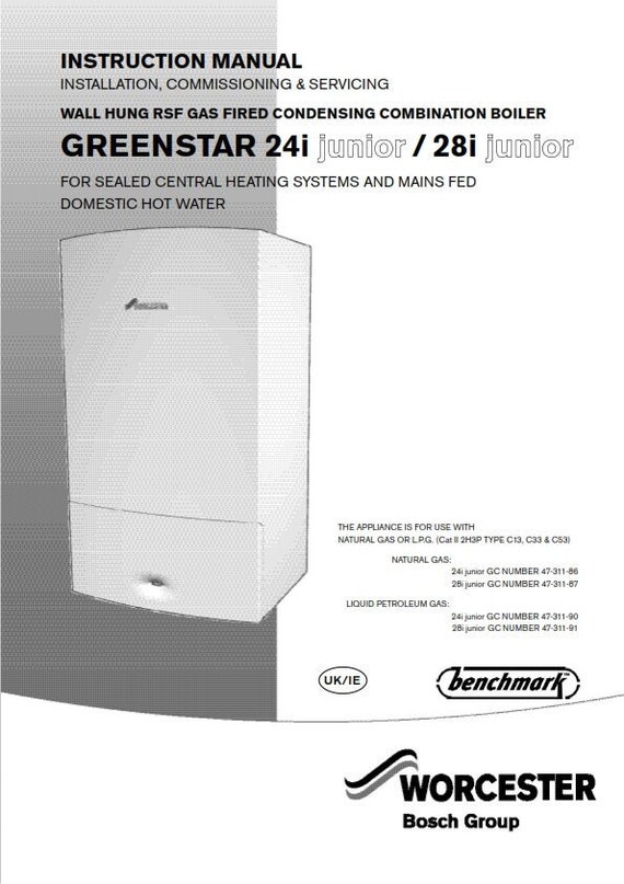 Worcester Bolier - Greenstar 24i Junior 28i Junior - Installation Commissioning & Servicing Instructions