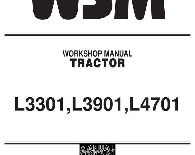 Kubota Tractor - L3301 L3901 L4701 - Workshop Service Repair Manual - 2016 Edition