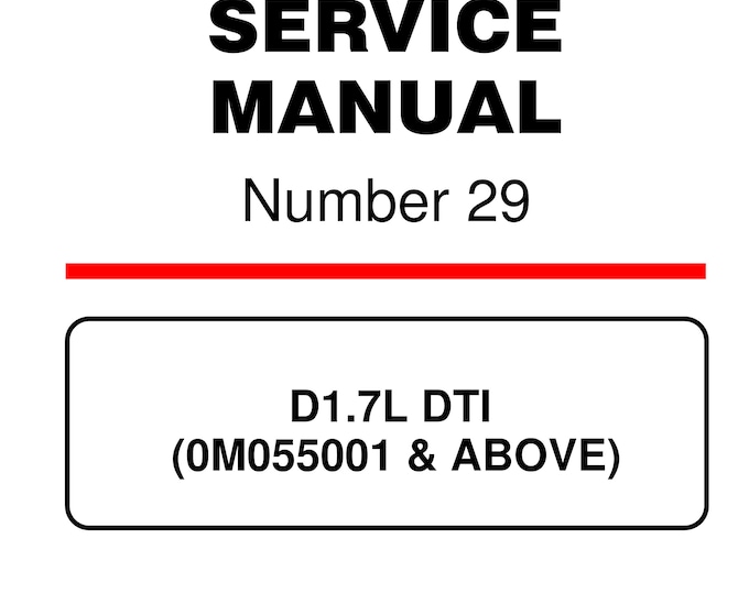 Mercury Mercruiser Service Manual 29 - D1.7L DTI - SN 0M055001 & Above