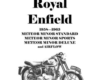 1958 to 1963 Royal Enfield Meteor Minor Standard, Sports & Deluxe Workshop Service Repair Manual