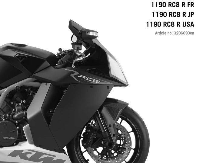KTM 2010 - 1190 RC8 R Eu Aus Uk Jp Fr Usa - Workshop Service Repair Manuals