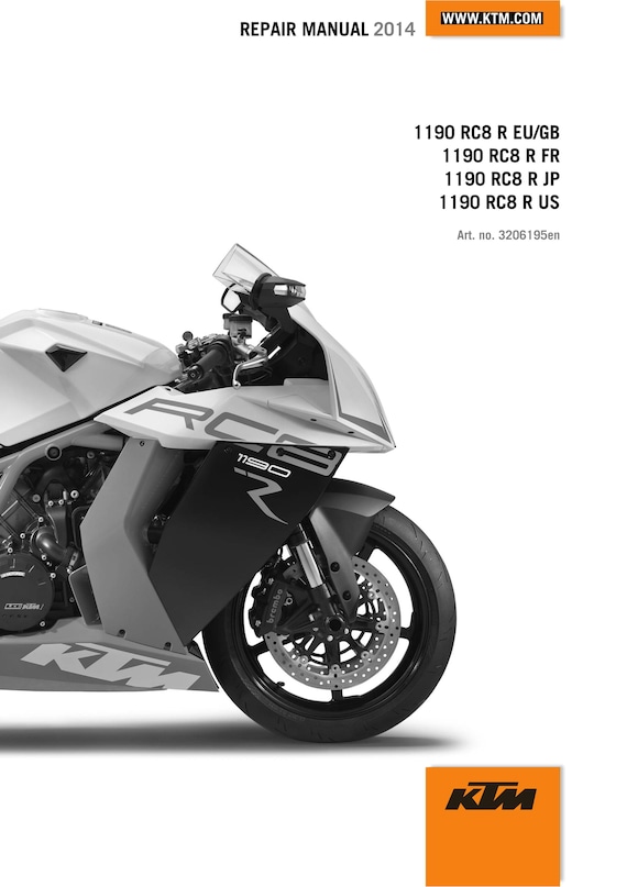 KTM 2014 - 1190 RC8 R - Service Workshop Repair Manual