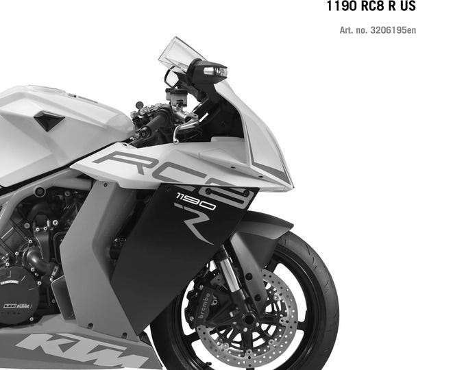 KTM 2014 - 1190 RC8 R - Service Workshop Repair Manual
