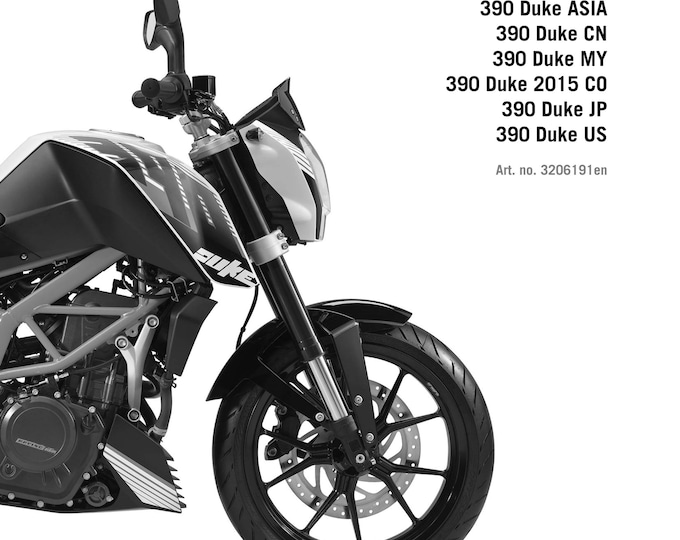 KTM 2014 - 390 DUKE - Service Workshop Repair Manual