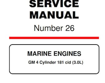 Mercury Mercruiser Service Manual 26 - Marine Engines GM 4 Cylinder 181 CID 3.0L