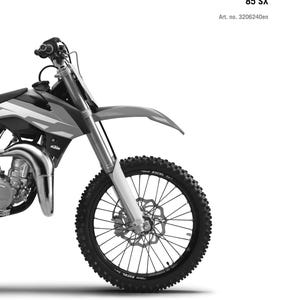 KTM 2016 - 85 SX 19/16 17/14 - Service Workshop Repair Manual