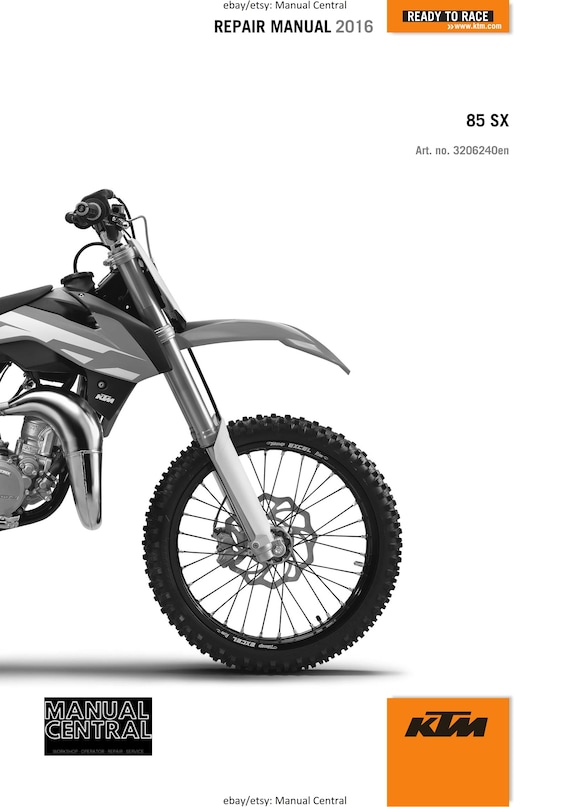 KTM 2016 - 85 SX 19/16 17/14 - Service Workshop Repair Manual