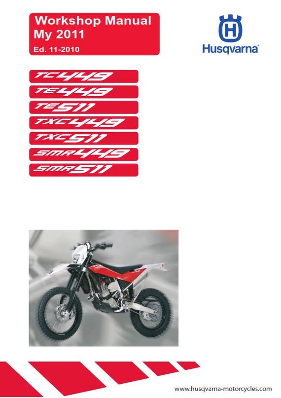 Husqvarna 2011 - Tc Te Te Txc Smr 449 511 - Service Workshop Repair Manual