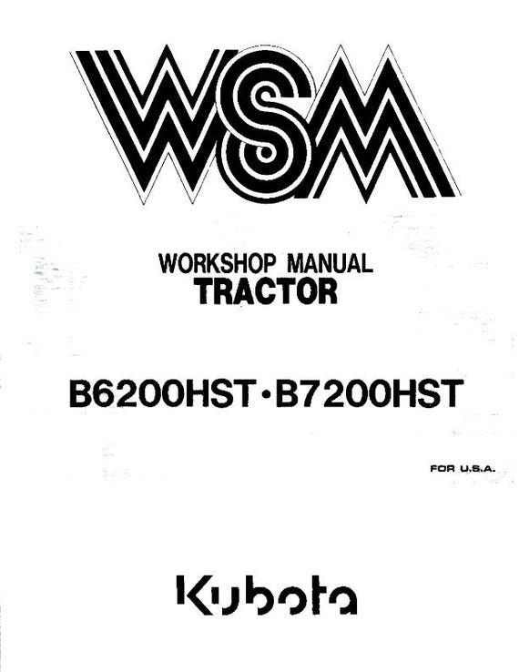 Kubota Tractor - B6200HST B7200HST - Mechanism Section - Workshop Service Repair Manual