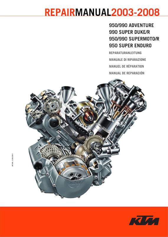 French Language - KTM 2003 - 2008 - 950 990 Adventure - Super Duke R - Supermoto /R - Super Enduro - Engine - Manuel de Reparation