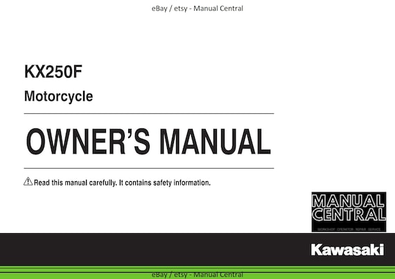 Kawasaki 2016 - KX250F - Owners Manual