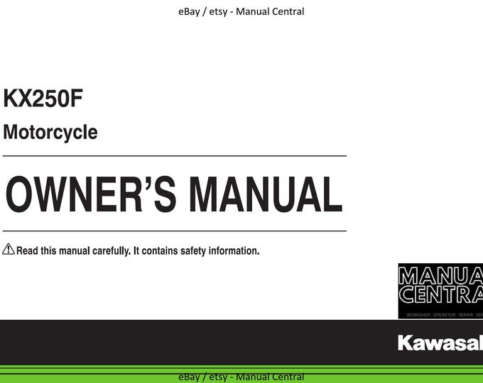 Kawasaki 2016 - KX250F - Owners Manual