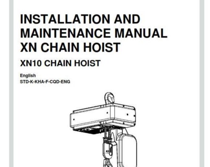 Konecranes - XN10 Chain Hoist - Installation & Maintenance Manual