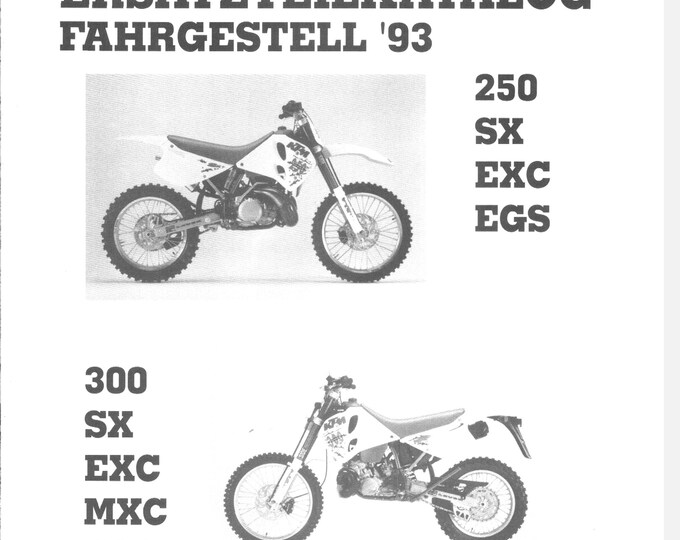 KTM 1993 - 250 300 Sx Exc Mxc Egs - Chassis Spare Parts Manual