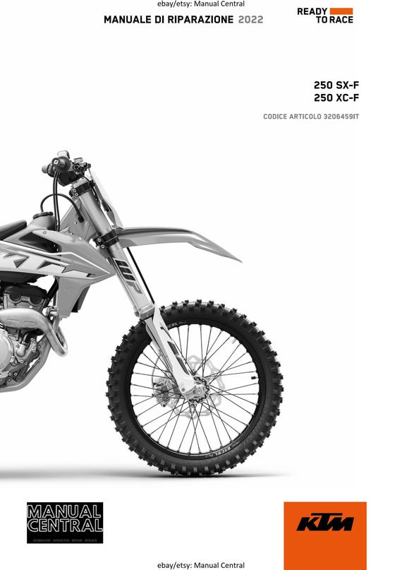 Italian Language - 2022 KTM 250 SX-F XC-F - Manuale Di Riparazione - Workshop Service Repair Manual