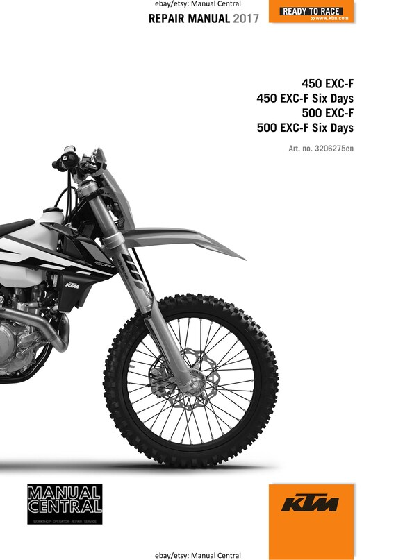 KTM 2017 - 450 500 EXC-F Six Days - Service Workshop Repair Manual
