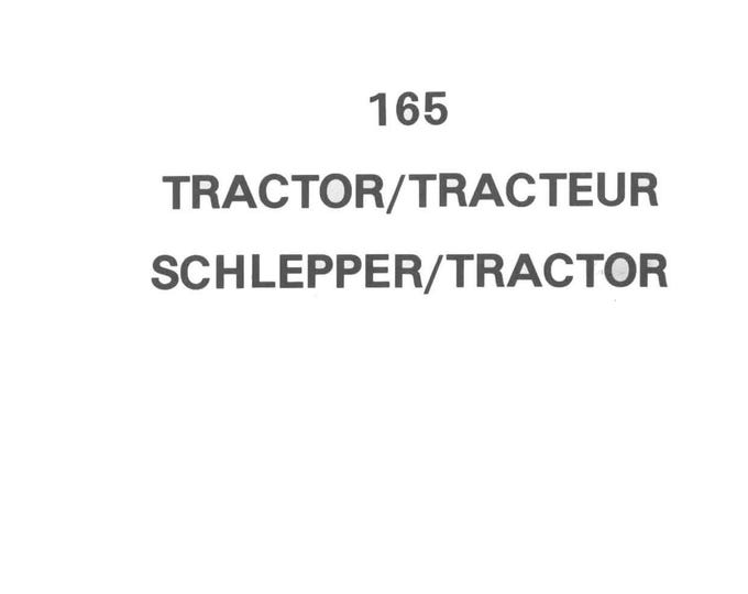 Massey Ferguson - MF165 MF 165 Tractor Parts Manual