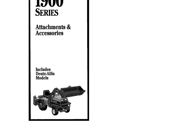 Agco Allis - 1900 Series - Parts Manual