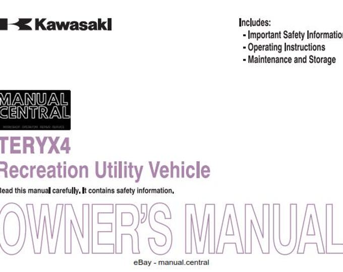 Kawasaki TERYX4 Recreation Utility Vehicle - Owners Manual - KRT800AE KRT800BE KRT800CE KRT800DE