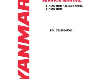 Yanmar-industriemotor - TNE-serie - 4TNE92 NMH NMHA 4TNE98 Service Werkplaatsreparatiehandleiding