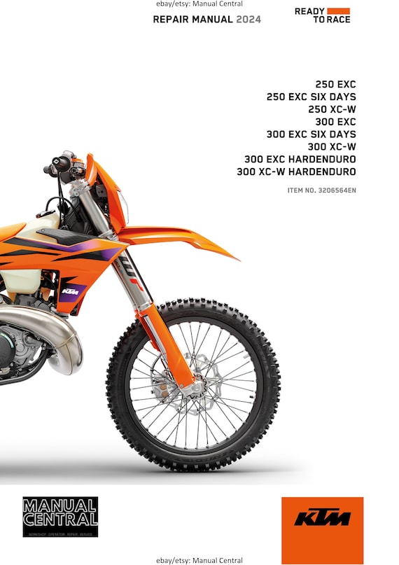 KTM 2024 - 250 300 Exc Six Days XC-W Hardenduro - Service Workshop Repair Manual