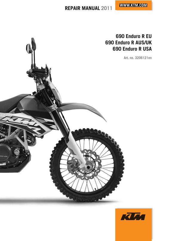 KTM 2011 - 690 Enduro R Eu Aus Uk Usa - Service Workshop Repair Manual