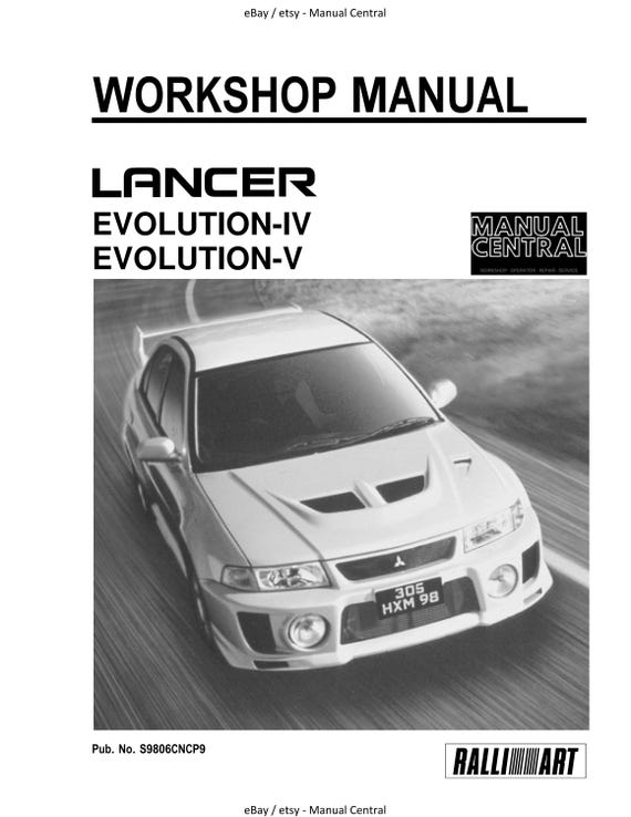 Mitsubishi Lancer Evolution Evo IV V 4 5 - Workshop Service Repair Manual