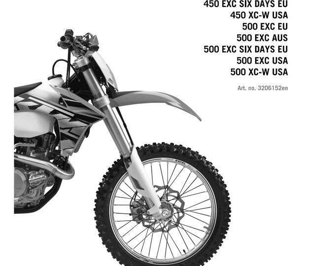 KTM 2013 - 450 500 Exc Six Days Xc-w - Workshop Service Repair Manuals