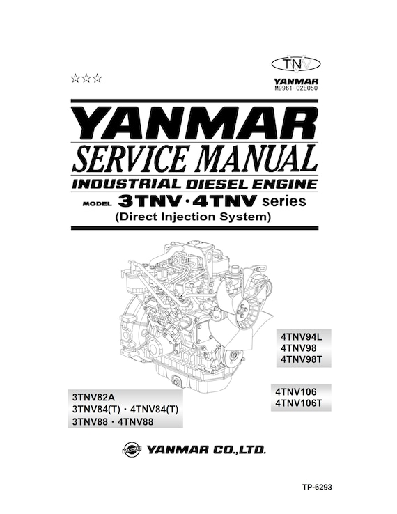 Yanmar Industrial Diesel Engine -  3TNV 4TNV Series - Service Repair Workshop Manual